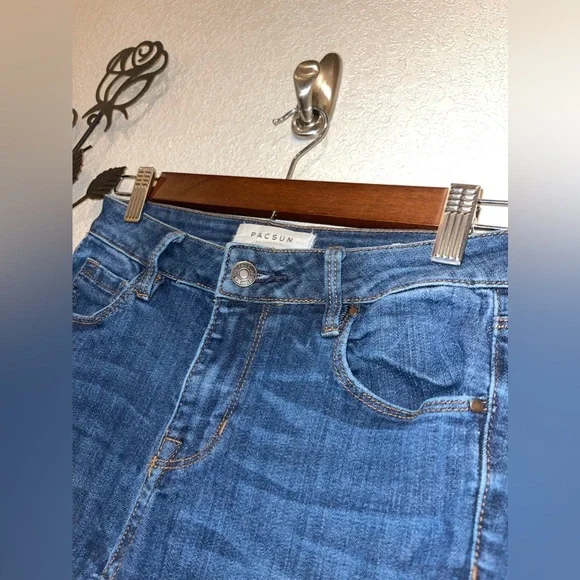 PacSun Mid-Rise Skinniest Blue Jeans Stretch Size 24 - Picture 4 of 6
